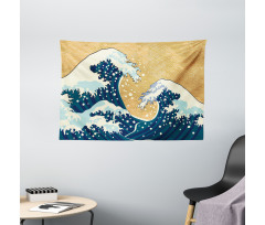 Foamy Sea Storm Wide Tapestry