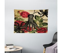 Roses Marine Animal Wide Tapestry