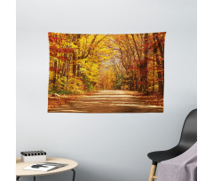 Scenic Outdoors Empty Road Wide Tapestry