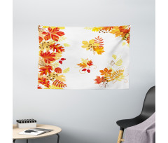 Tree Leaves and Berries Wide Tapestry