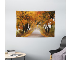 Serene Vivid Maple Trees Wide Tapestry