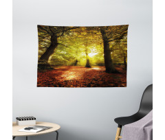 Blurry Forest Dreamy View Wide Tapestry