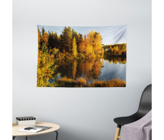 Lake Woodland at Sunset Wide Tapestry
