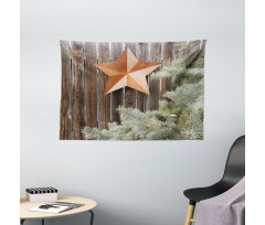 Star on Wood Wide Tapestry