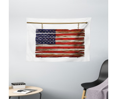 Rustic Flag Wide Tapestry