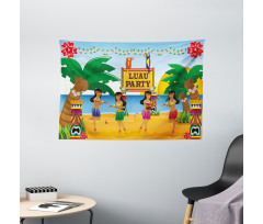 Luau Party Dance Wide Tapestry