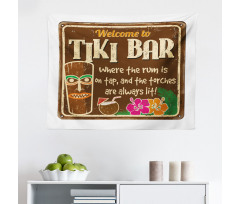 Etnik Mikrofiber Geniş Duvar Halısı Kahverengi Tiki Bar