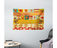 Old Travel Cards Wide Tapestry