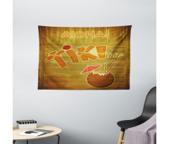 Wood Plank Aloha Wide Tapestry