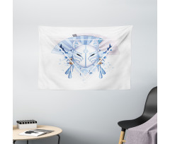 Fox Mask Kitsune Wide Tapestry