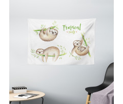 Babies Palm Leaves Wide Tapestry