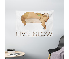 Happy Character Live Slow Wide Tapestry