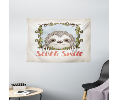 Animal Floral Frame Wide Tapestry