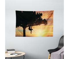 Sunset View Exotic Fauna Wide Tapestry