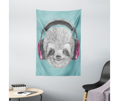 DJ Sloth Headphones Tapestry