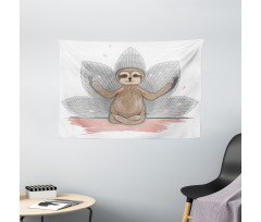 Little Sloth Meditation Wide Tapestry