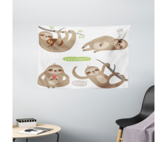 Kids Composition Animal Wide Tapestry
