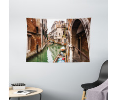 Famous Water Canal Boats Wide Tapestry