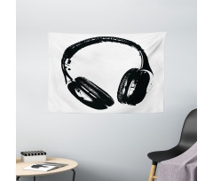 Grunge Headphones Fun Wide Tapestry