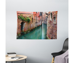 Scenic Canal Buildings Wide Tapestry