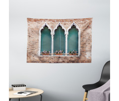 Gothic Windows Wide Tapestry