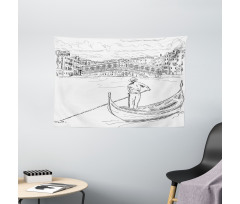 Rialto Bridge Gondola Wide Tapestry