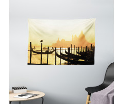 Romantic City at Sunrise Wide Tapestry