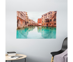 Water Canal Bridge Boat Wide Tapestry
