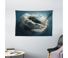 Planet Majestic Clouds Wide Tapestry
