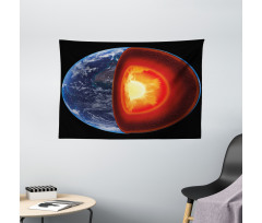 Hot Burning Earth Core Wide Tapestry