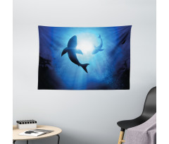 Fishes Circling in Ocean Wide Tapestry