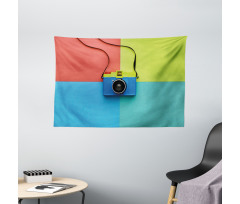 Retro Camera Hipster Wide Tapestry