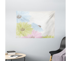 Colorful Gerbera Daisies Wide Tapestry