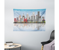 Cityscape Skyscrapers Wide Tapestry