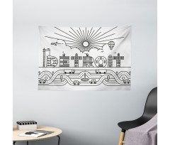 Building Letter Balloon Wide Tapestry