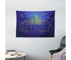 City Sky View Graphic Wide Tapestry