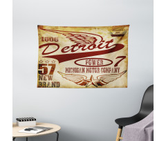 Vintage Michigan Auto Wide Tapestry