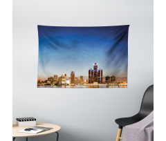 Serene Waterfront View Wide Tapestry