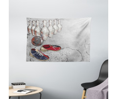 Grunge Objects Wide Tapestry