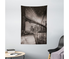 Brooklyn Bridge Night Tapestry