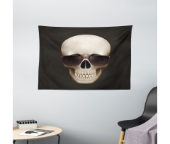 Funny Glass Skeleton Head Wide Tapestry