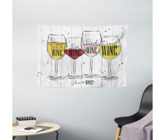 4 Types of Wine Rustic Wide Tapestry