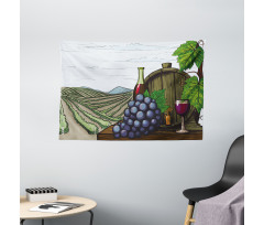 Views of Vineyards Grapes Wide Tapestry