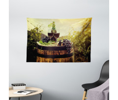 Scenic Tuscany Vineyard Wide Tapestry