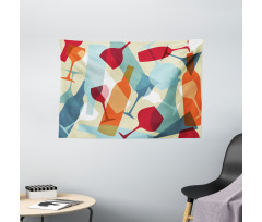 Modern Colorful Art Wide Tapestry