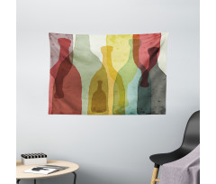 Abstract Colorful Bottles Wide Tapestry