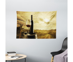 Red Wine Themed Vineyard Wide Tapestry