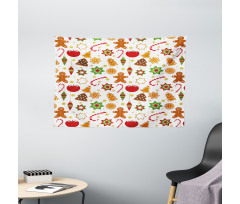 Christmas Graphic Wide Tapestry