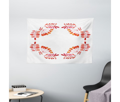 Leaves Fruits Wide Tapestry