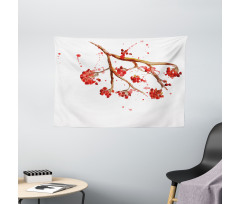Tree Watercolor Splashes Wide Tapestry